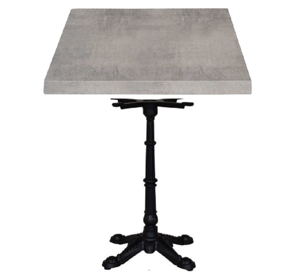 Tavoli Bergamo Per Arredo Trattorie Bar Ristoranti Con Basamento Ghisa Bistrot e Piano Moderno Grigio Cemento