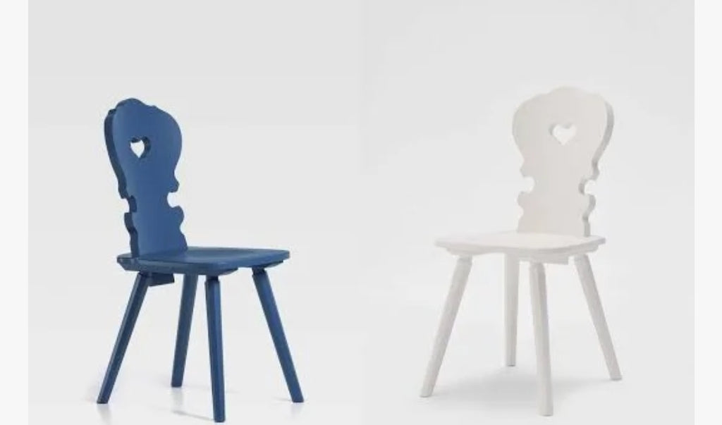 Sedia Tirolese Vienna - Stile Chalet Montagna in Abete Laccato Piacenza, gorizia,  treviso