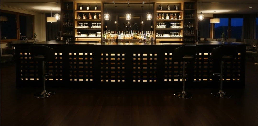 Bancone per lounge bar, sushi  restaurant, in legno massello roma, milano, torino, cagliari