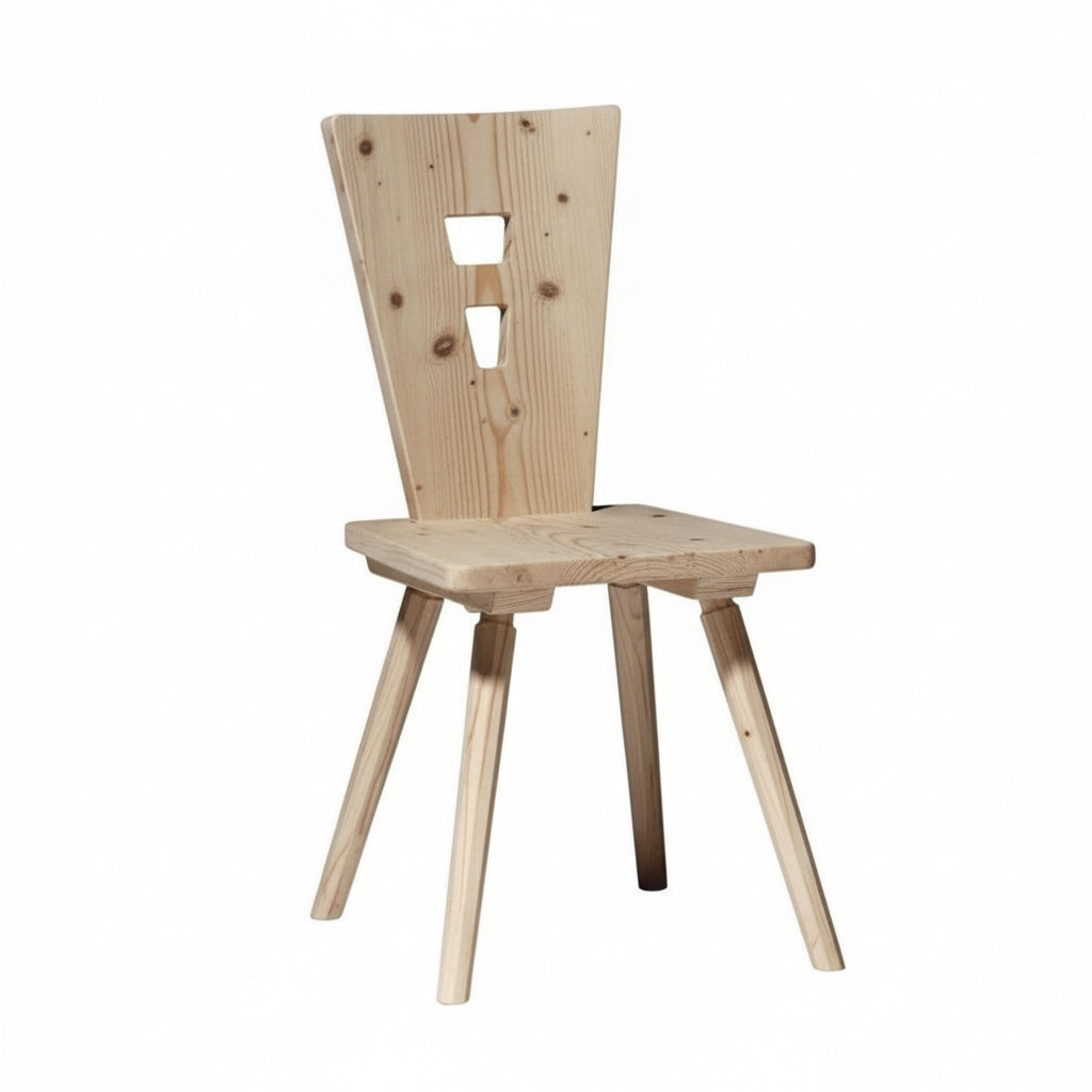 Sedia Tirolese in Legno abete Massello  finitura grezzo per Contract Hospitality