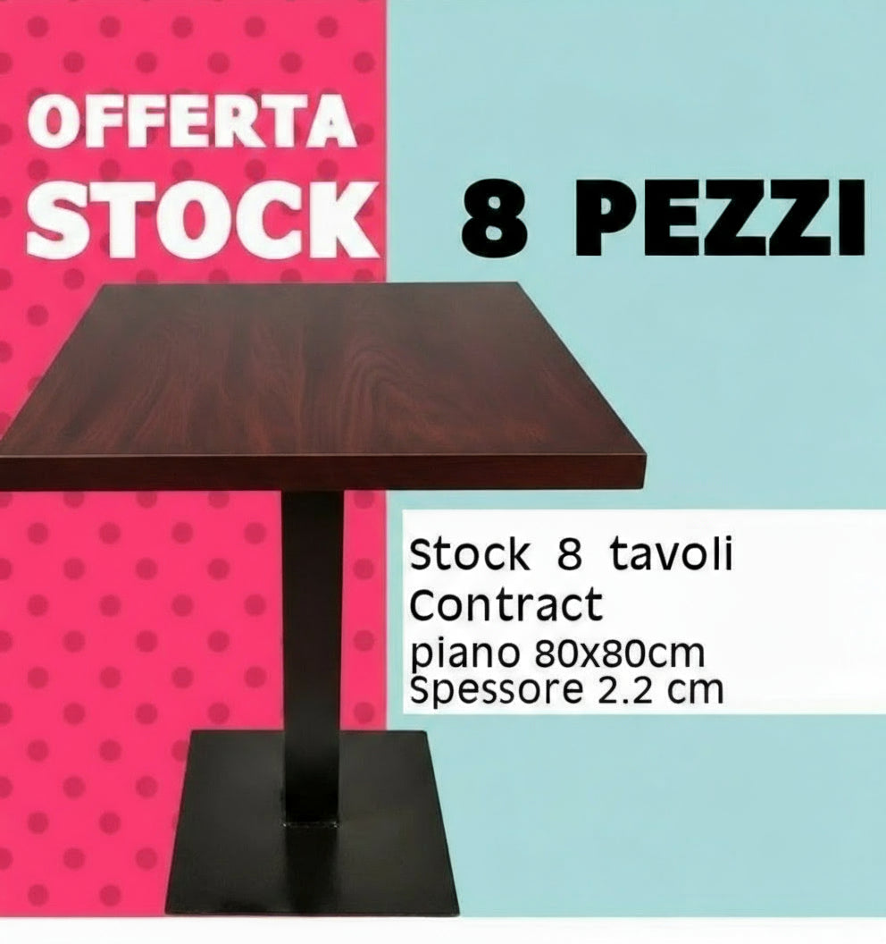 Tavolo ristorante quadrato da interno melaninico 80x80x2.2