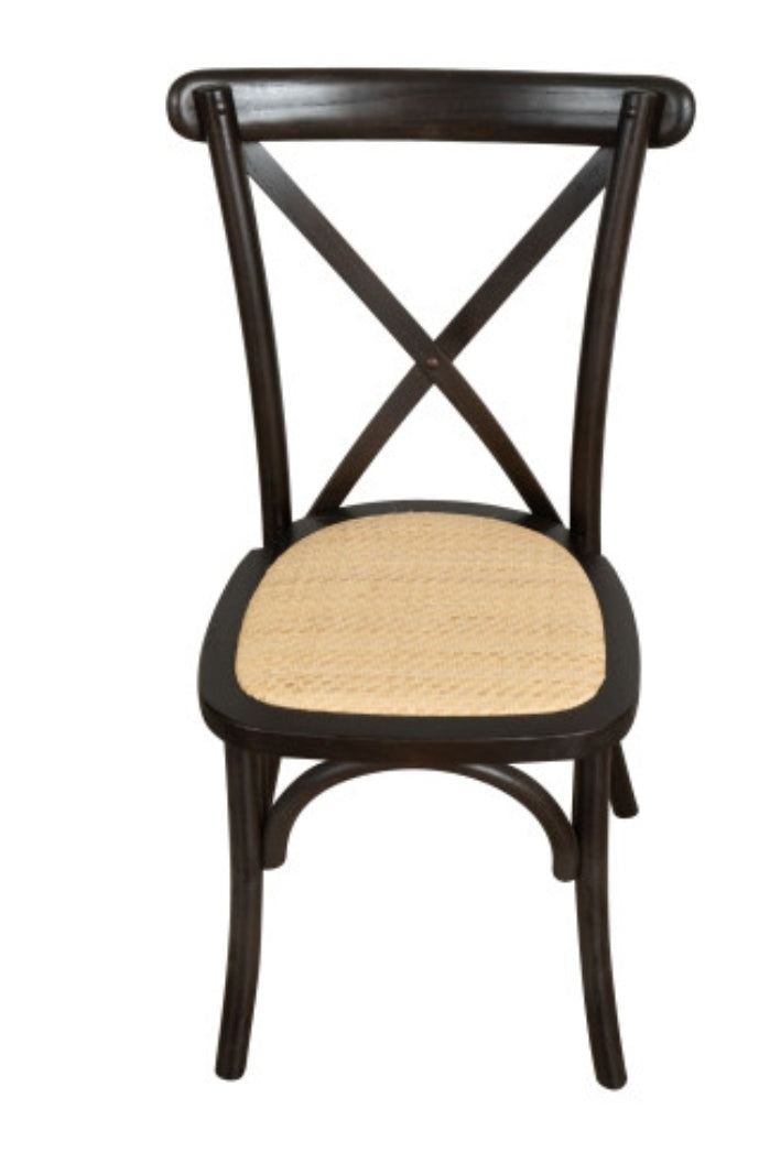 Sedia Thonet in massello e seduta in rattan finitura nero impilabili per  bar bistrot orosei , la spezia