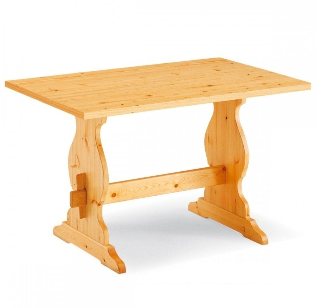 Tavolo Fratino Allungabile in Pino tinta naturale 130x80 cm con 02 Allunga da 40 cm