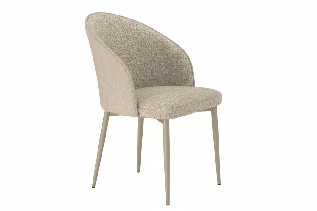 Poltrona struttura metallo champagne tessuto beige L60xP54xH80cm