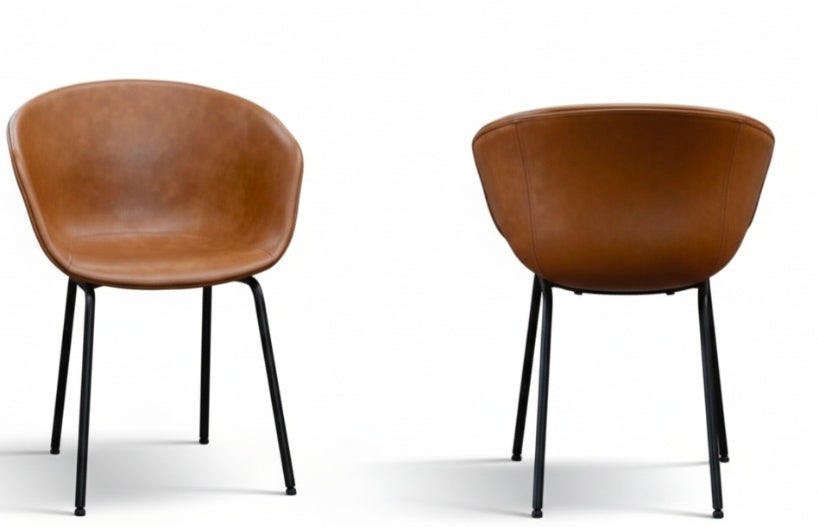 Sedia moderna per ristorante Metallo Ecopelle Cammello