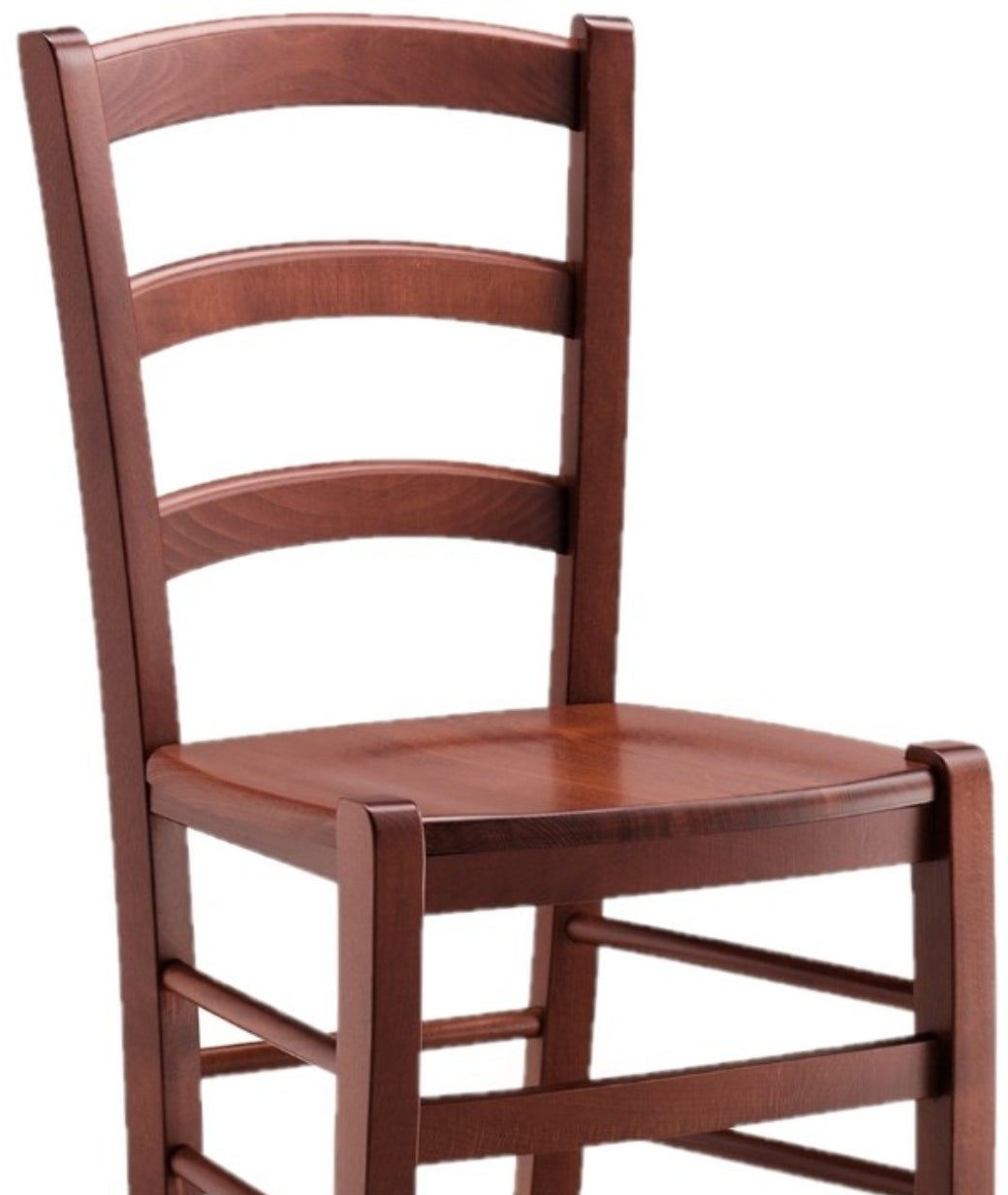 Set Verona Arredo Ristorante Bar Pizzerie Tavolo con Base in Ghisa e Piano Noce + Sedie Paesana Seduta Legno