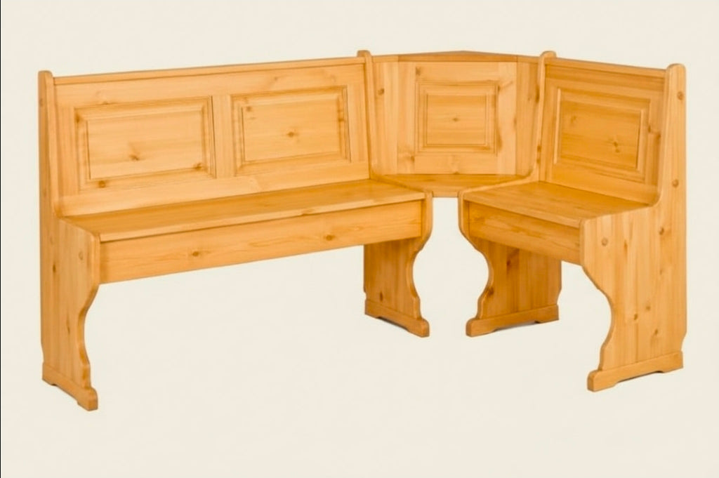 Angolo panca mantova 113x173 con cassonetto tinta naturale