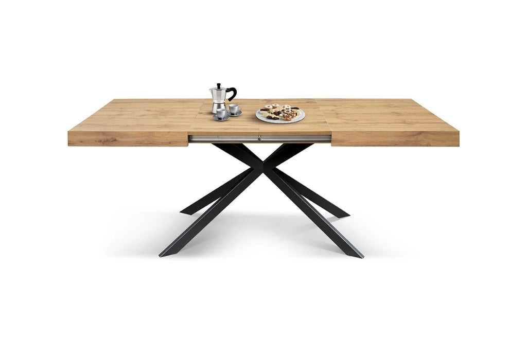 Tavolo allungabile George da 160 a 240 con gambe incrociate nere Ferrara