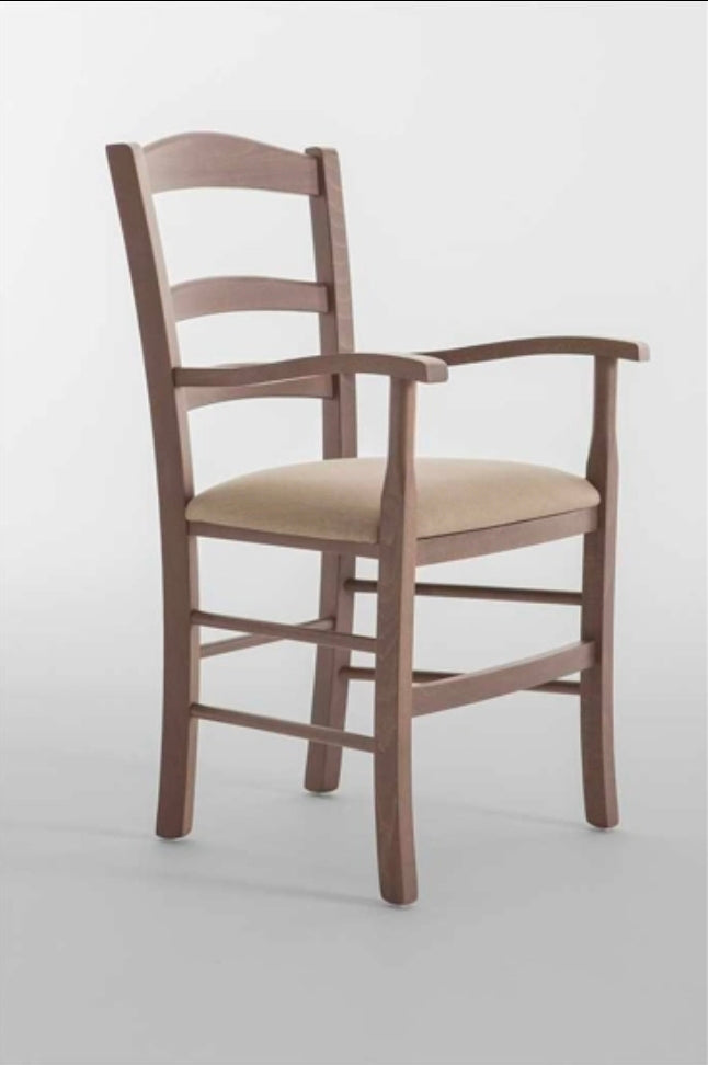 Venezia Braccioli - Sedia Rustica in Legno con Braccioli