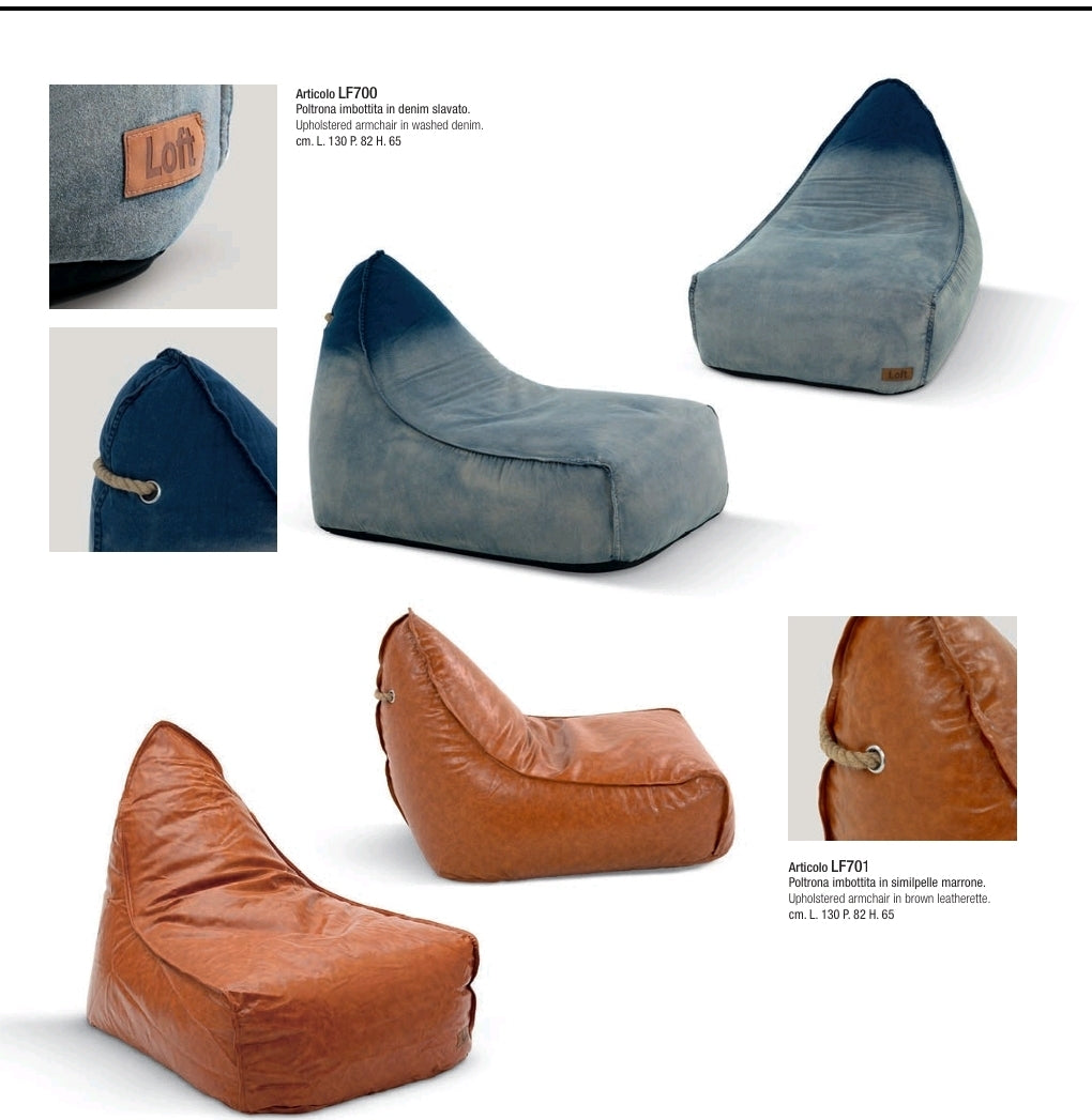 Articolo LF720 Poltrona imbottita in denim slavato