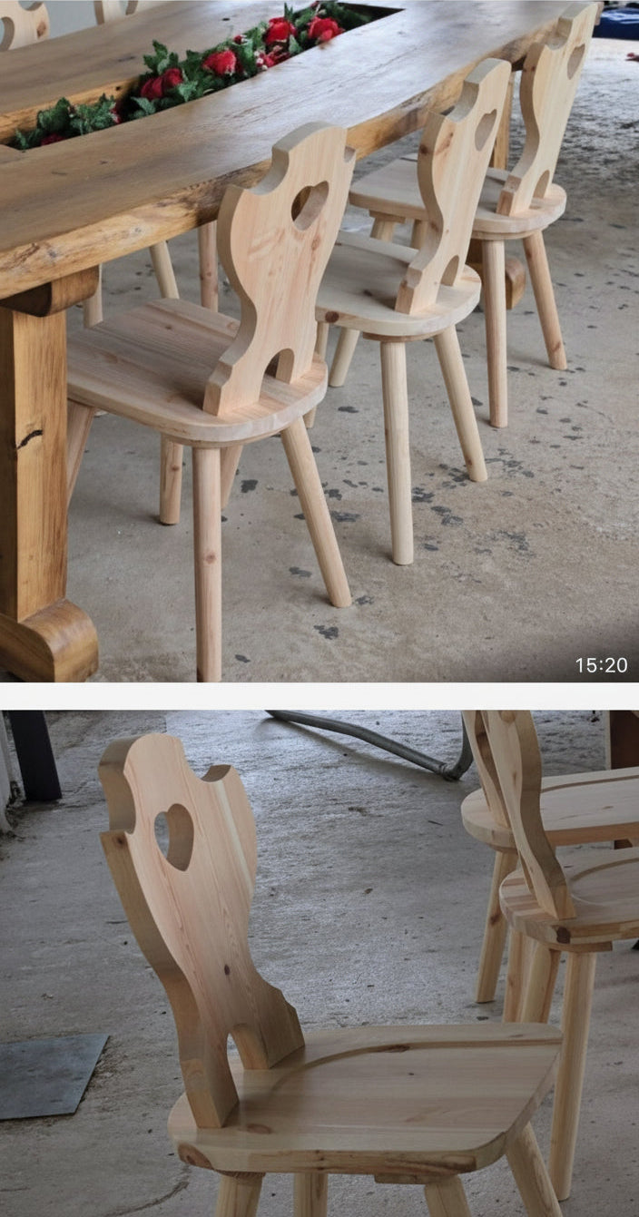 Tirolo Sedia in Legno di Pino Massello tinta naturale