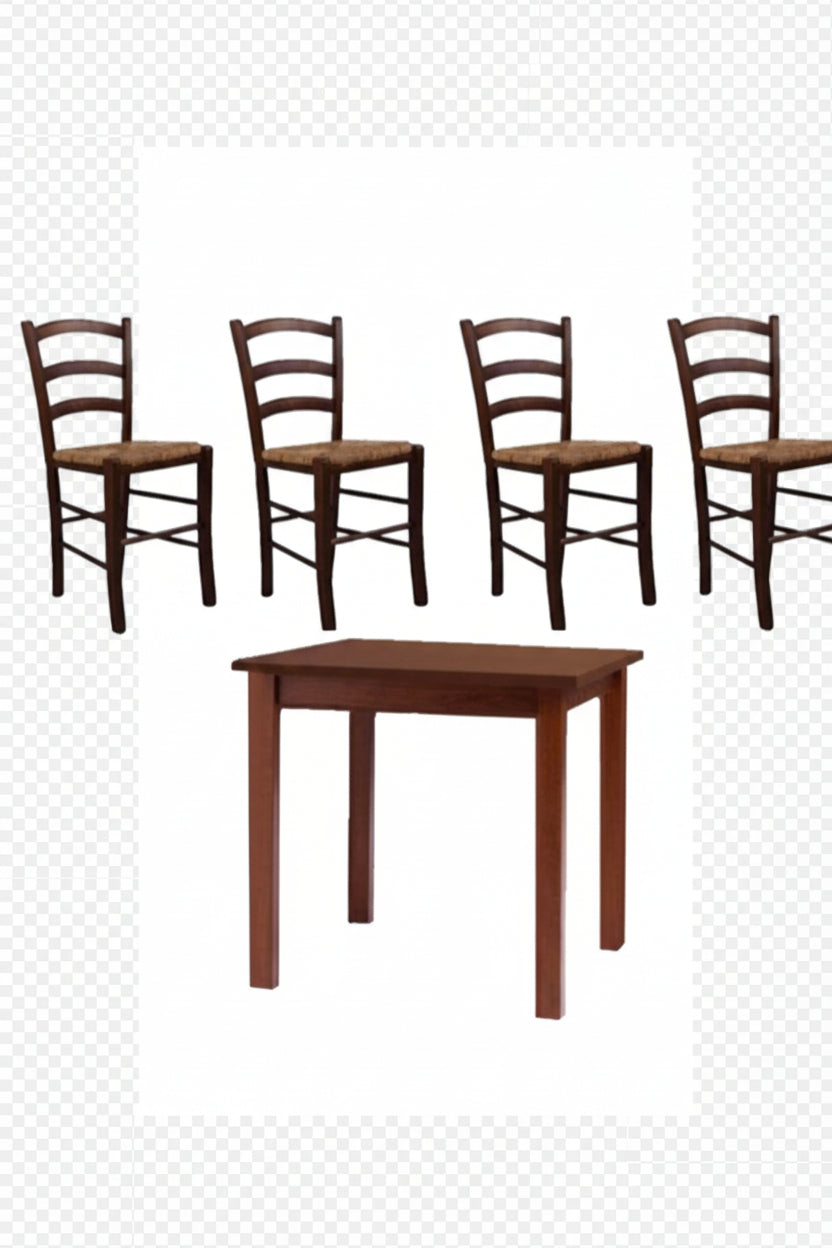 Set rustico tavolo e 4 sedie