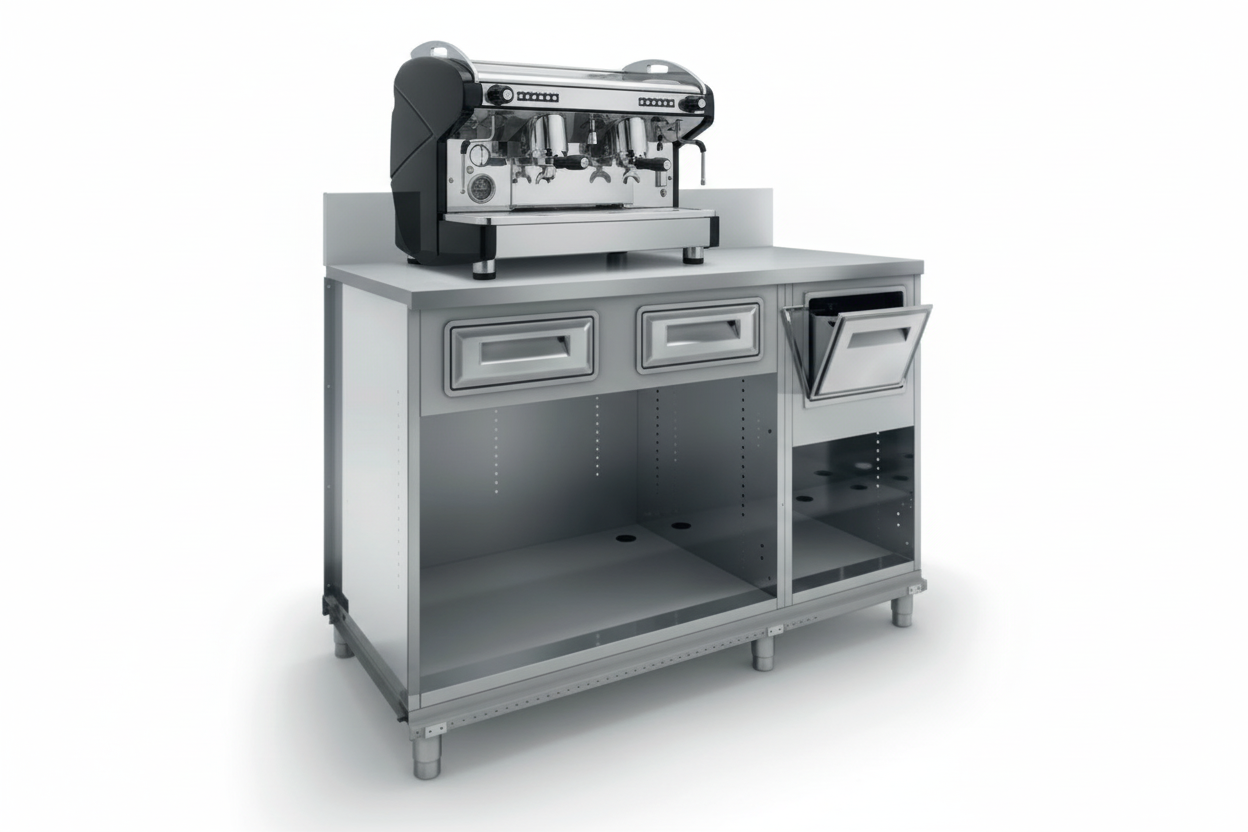 Banco Macchina Caffè Tramoggia con Battifiltro