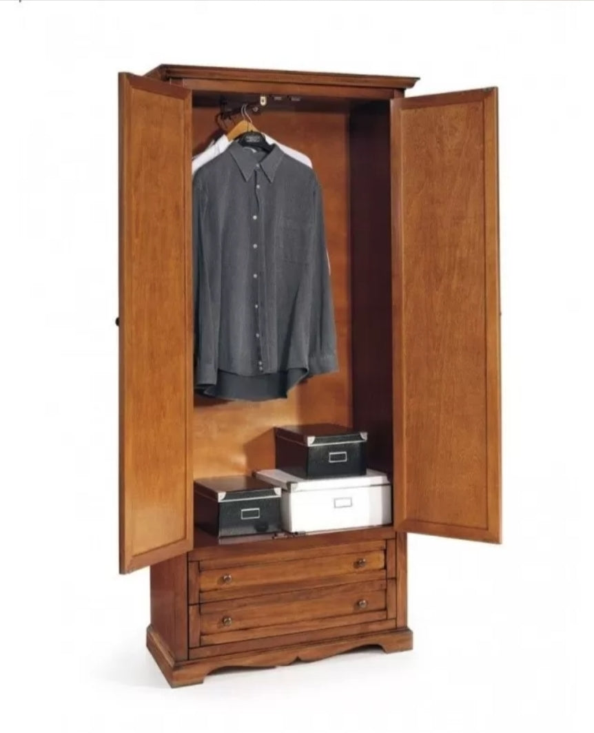 ARMADIO ARTE POVERA 2 ANTE LEGNO TINTA NOCE 87x40x192