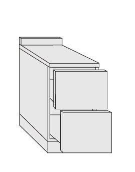Base 2 cestoni L.45 P.60 H.86cm c/ guide rallentate Blumotionper cucina componibile