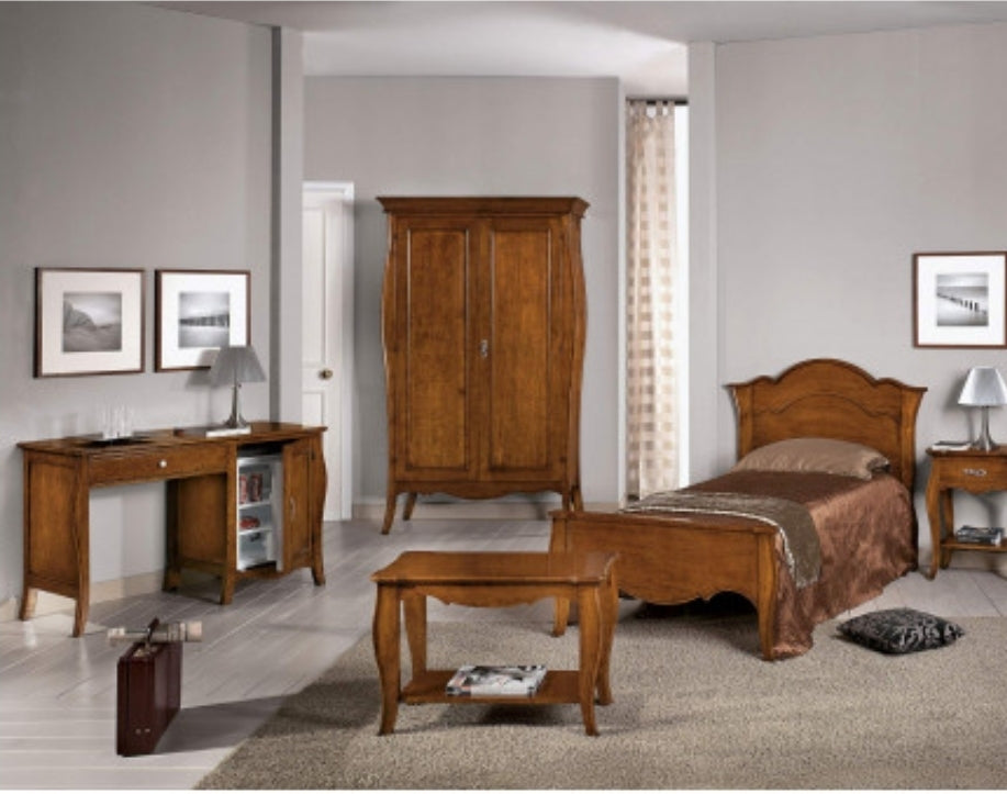 Camera da Letto Classica in Legno con Scrittoio Portafrigo