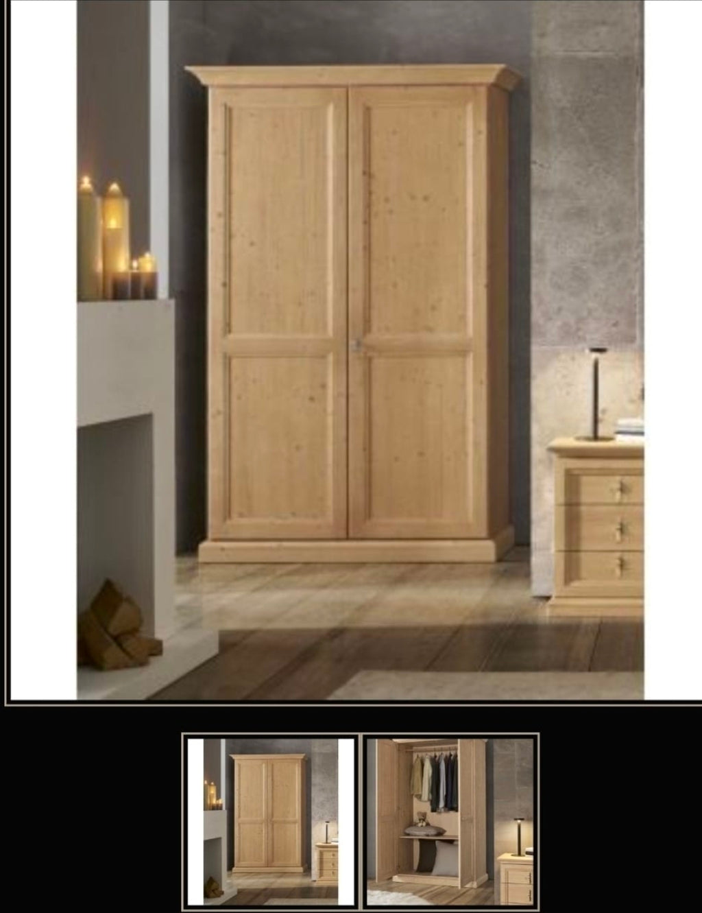 Armadio 2 ante legno abete finitura come in foto