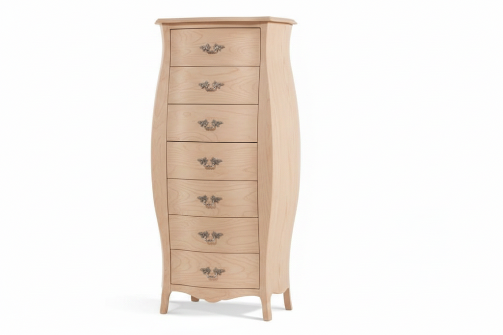Settimino 7 cassetti finitura legno grezzo