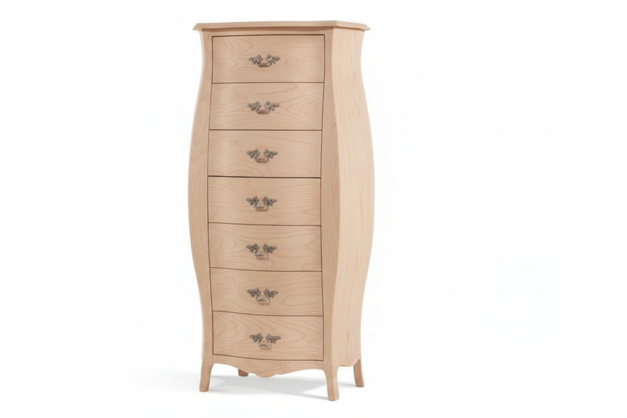 Settimino 7 cassetti finitura legno grezzo