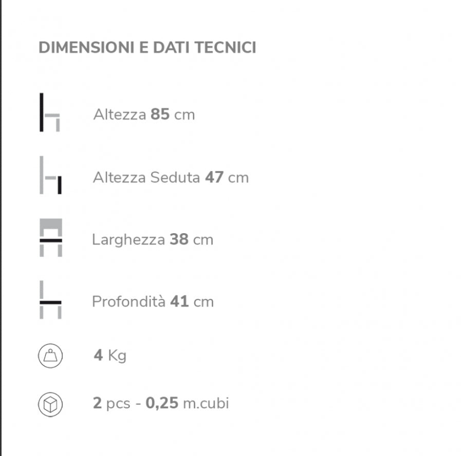 Sedia Bistrot Milano/Ventaglio in Legno Massello Made in Italy