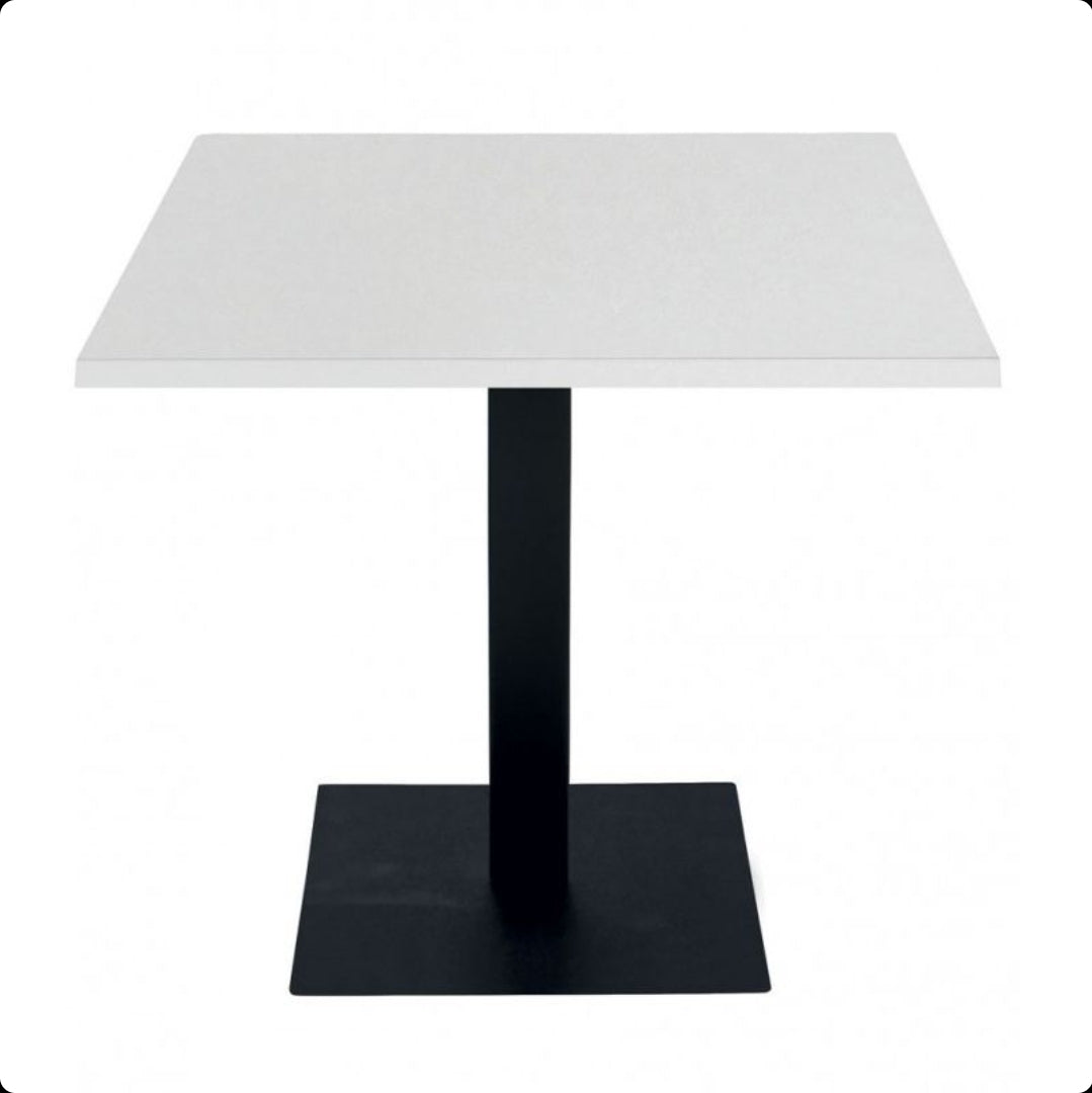 Tavolo Quadrato 80x80 cm con Base in Ferro - Bianco