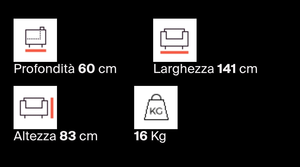 Divanetto polipropilene- Made in Italy per arredo bar, piscina, giardino