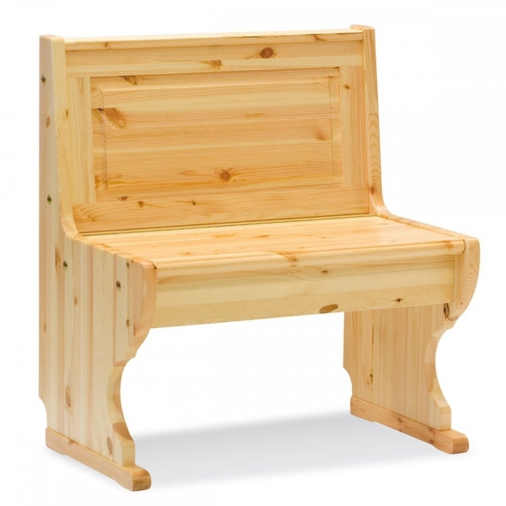 Panca rustica in legno di pino 56 - Modulo angolare con vano contenitore