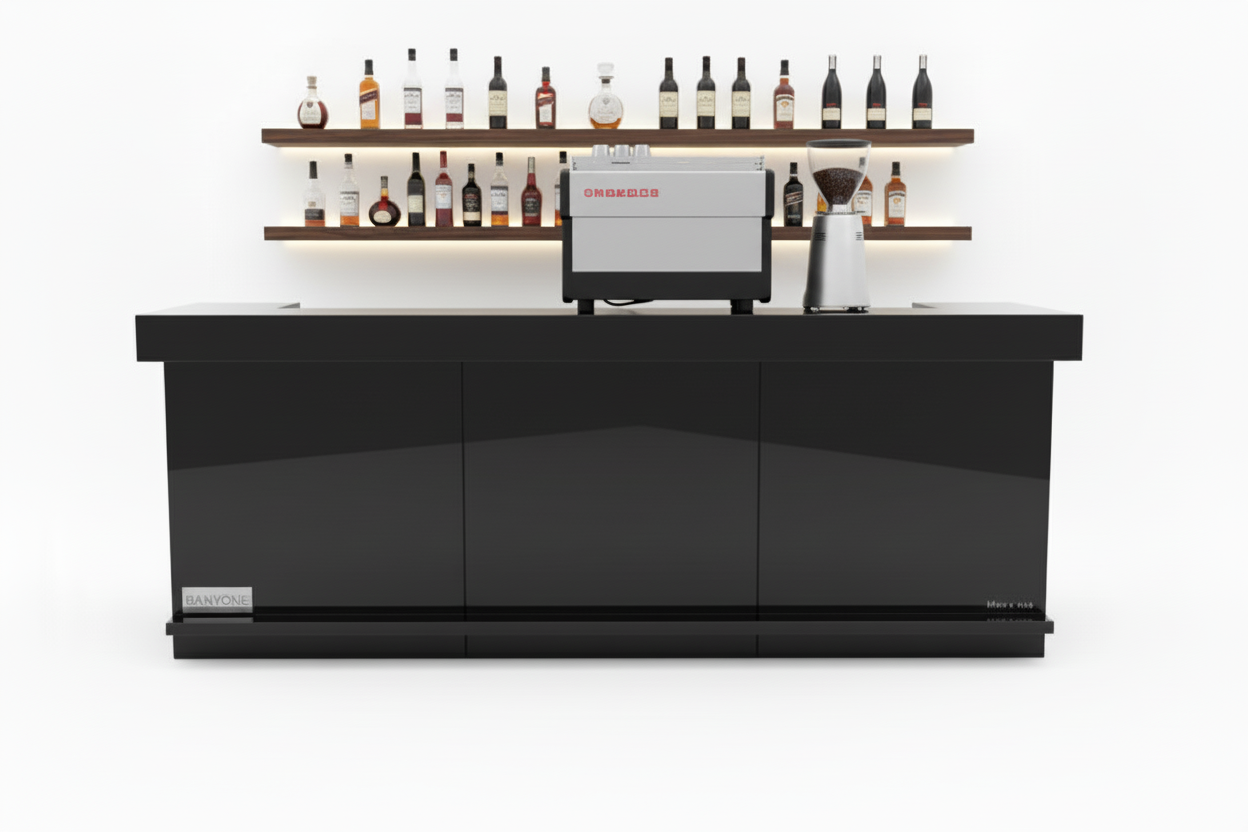 Bancone legno bar professionale per caffetteria, pasticceria