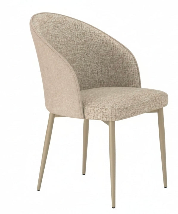 Poltrona struttura metallo champagne tessuto beige L60xP54xH80cm
