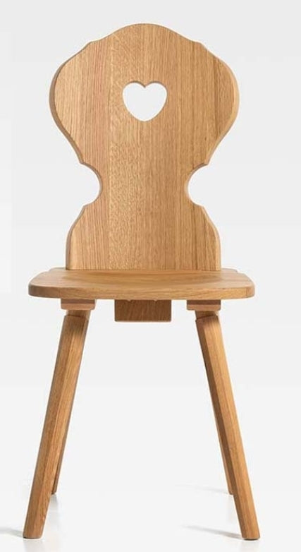 Sedia tirolese cuore, sedie di legno colorate, sedie adatte alla ristorazione, agriturismo