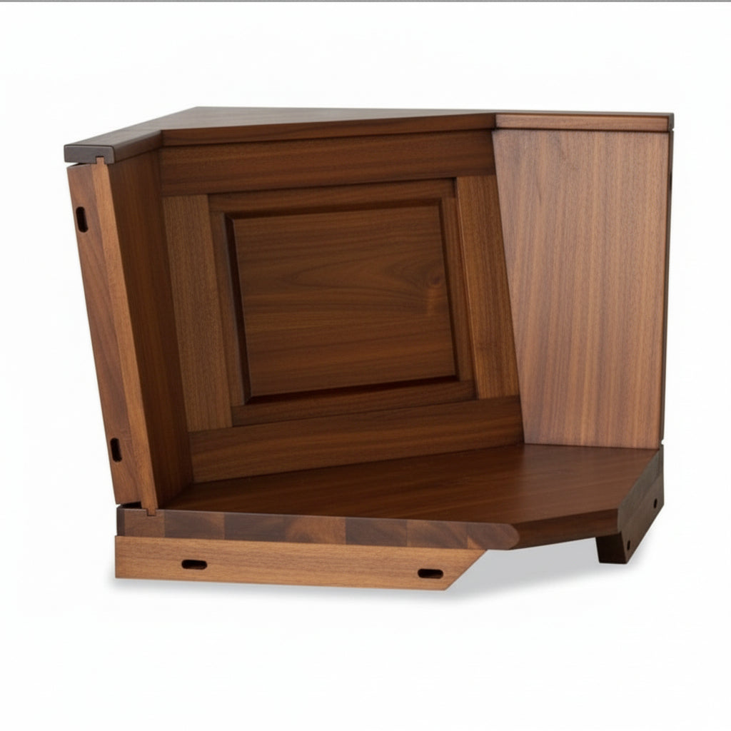 Angolo Panca per pub  in Legno di Pino - Stile Rustico tinta noce