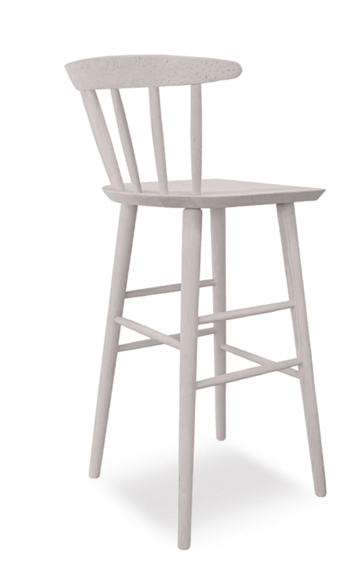 Evento Design Sgabello alto Old America in legno massello di faggio grezzo