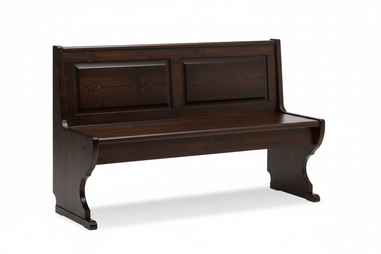 Panca con Schienale e Cassonetto per Pub cm 136 - Noce o Wengè