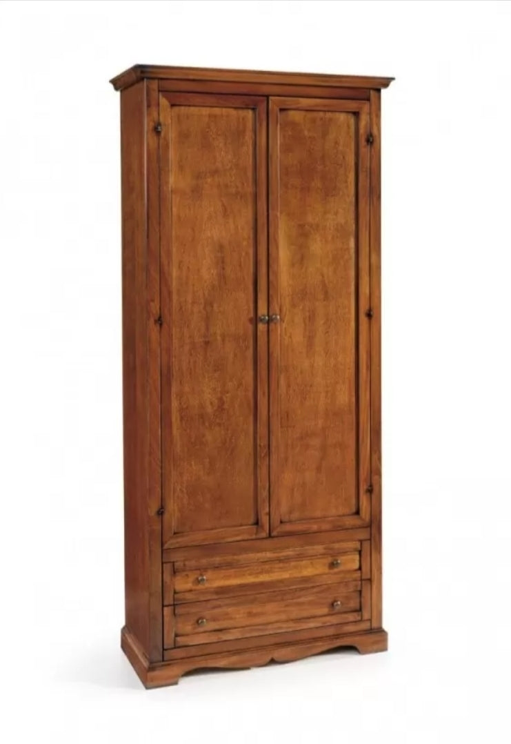 ARMADIO ARTE POVERA 2 ANTE LEGNO TINTA NOCE 87x40x192