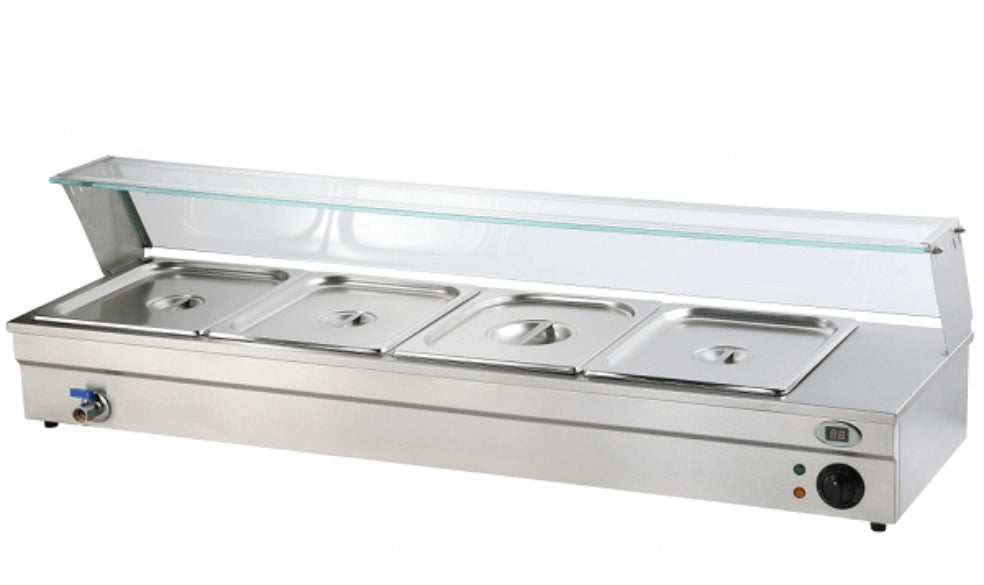 Vetrina Bagnomaria da Banco 4 Vasche GN 1/2 - Controllo Digitale 90°C