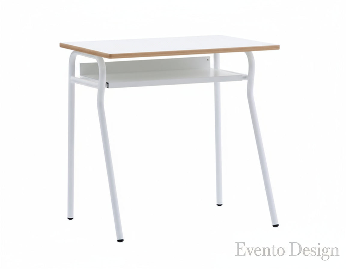 Banco SCUOLA fusto metallo bianco e piano melaminico bianco