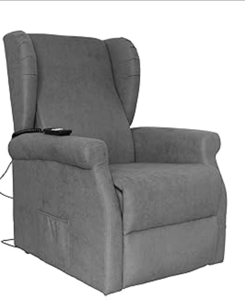 Poltrona Relax Elettrica Lara con Alzapersona 1 Motore - Poggiatesta Laterali e Ruote