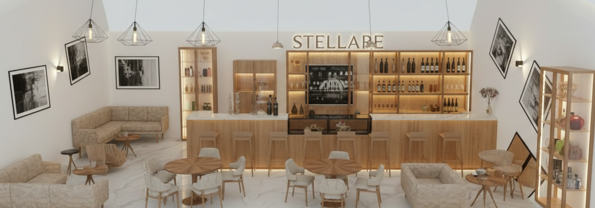 Format pub industrial- moderno, arredo bar