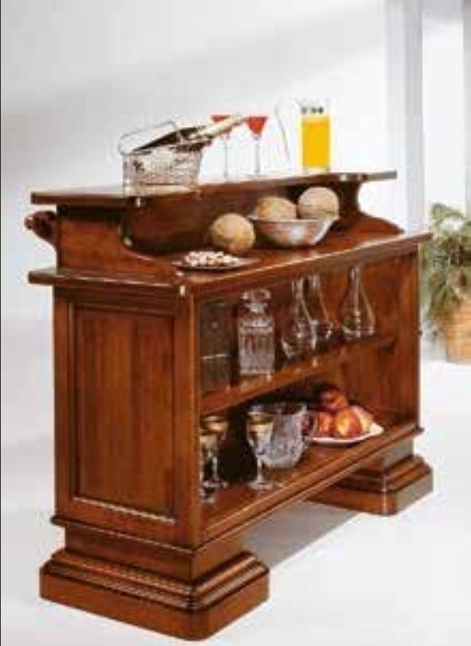 Mobile Bar Classico Arte Povera in Legno di Pioppo Tinta Noce