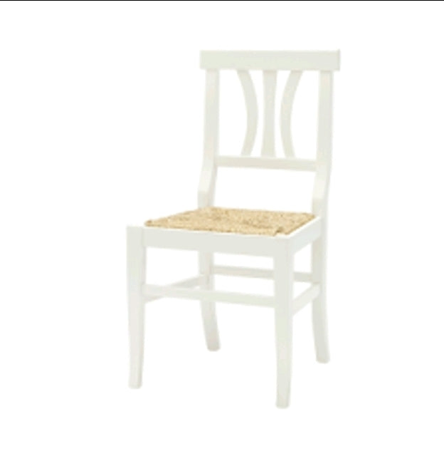 Sedia con fondino legno, laccato Bianco