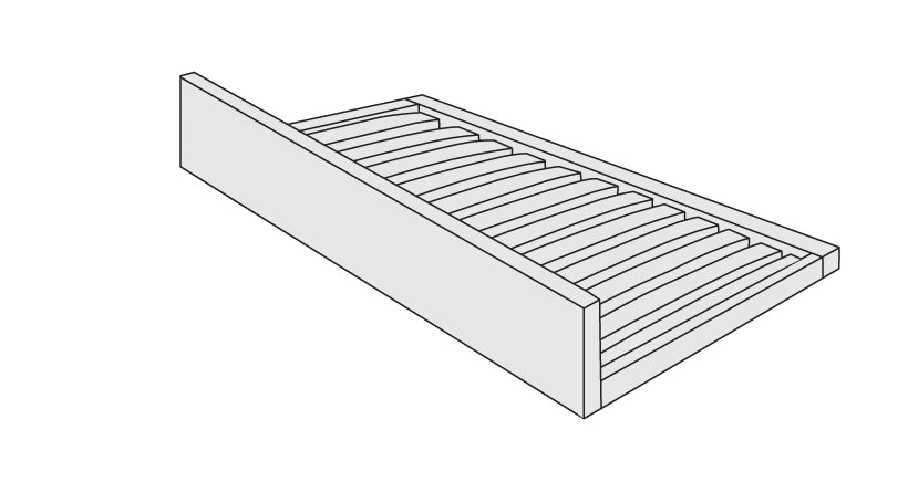 Rete a Doghe Estraibile con Frontale L.190 P.80 H.19cm