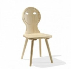 Sedia Tirolese in Legno Massello Tinta Naturale | Stile Rustico Contract