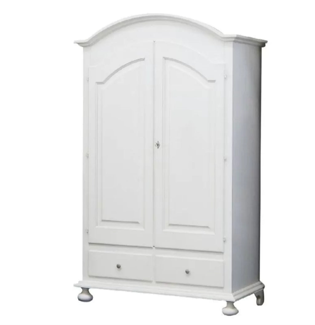 ARMADIO CAPPELLO TONDO BIANCO OPACO SHABBY 125x60x200 (1245)