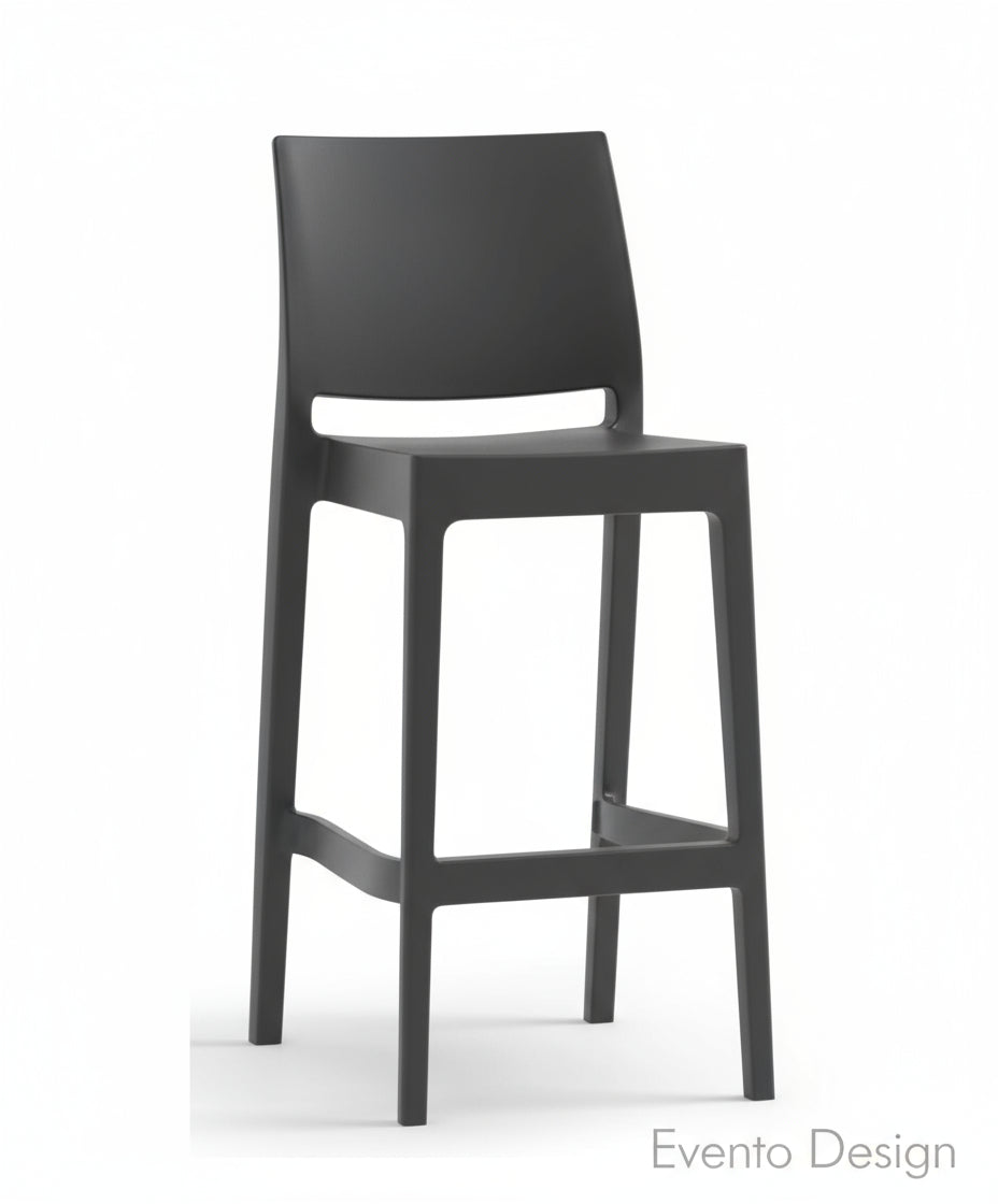 Sgabello HS.75 Polipropilene con fibra di vetro antracite L.45 H.108 P.51