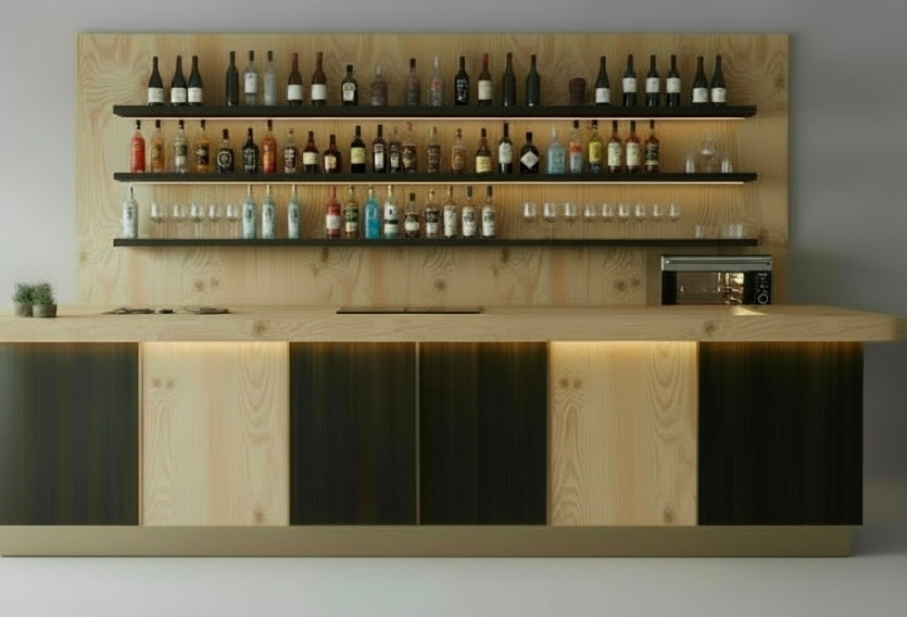 Bancone Bar D8 Bistrot – 3,00 m con Mensola Bottiglieria