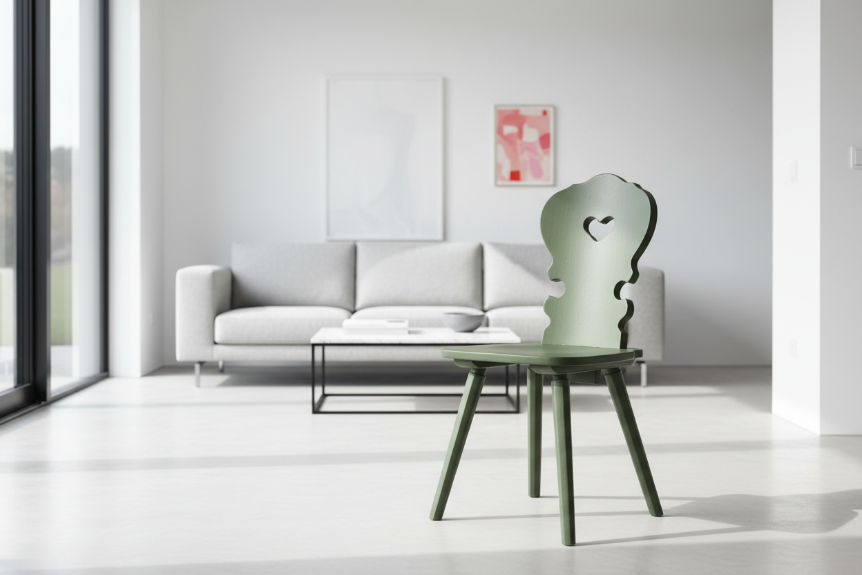 Sedia Tirolese Vienna - Stile Chalet Montagna in Abete Laccato Piacenza, gorizia,  treviso