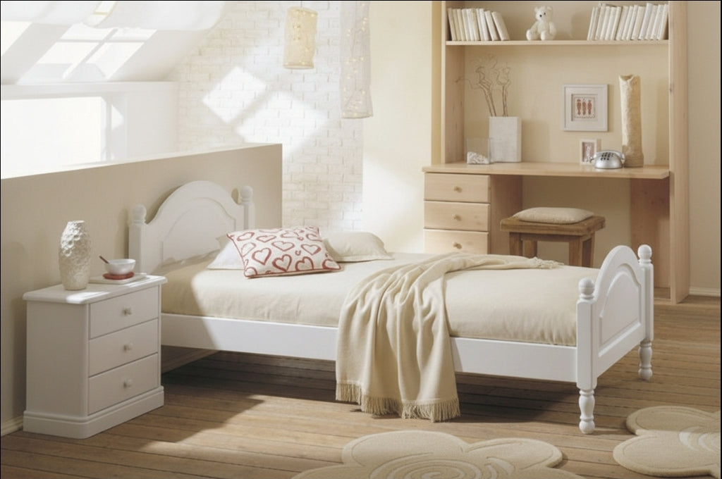 Letto Singolo in Pino Sondrio - tinta bianco