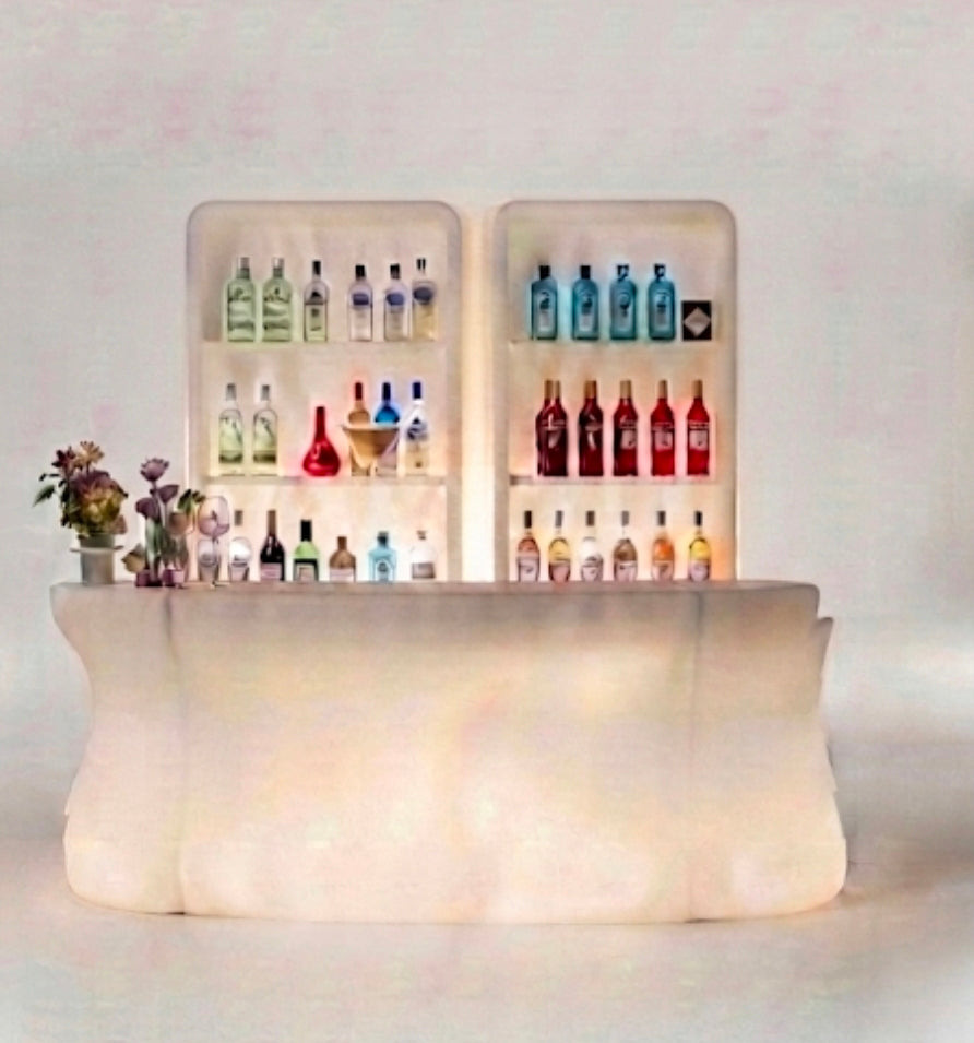 Bancone Luminoso con Alzate per Cocktail Bar – Lavello e Vasca Ghiaccio