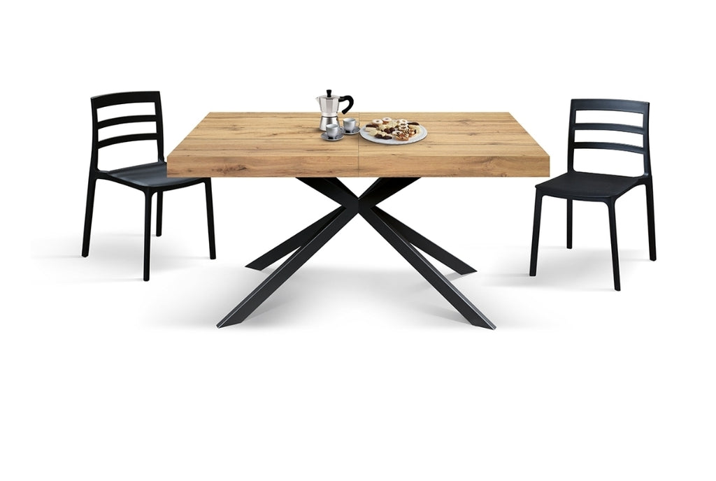 Tavolo allungabile George da 160 a 240 con gambe incrociate nere Ferrara
