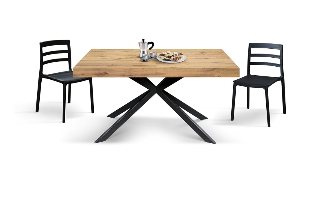 Tavolo allungabile George da 160 a 240 con gambe incrociate nere Ferrara